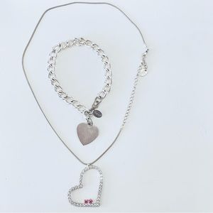 Claire’s Crystal Heart Necklace & Bracelet